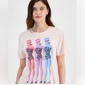 Love Tribe NWT Barbie Bling Women's Pink Short Sleeve T-Shirt, Size Small. RETRO